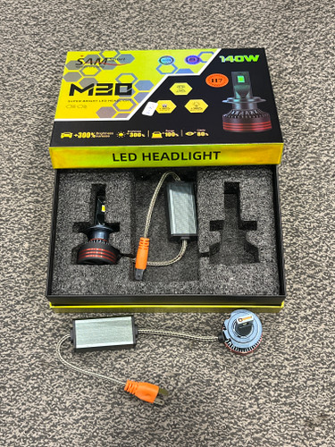 لامپ هدلایت پرشیایی دو فیش H7 6000 یخی 140 وات نوردهی سم اسپرت M30 (دوعددی)